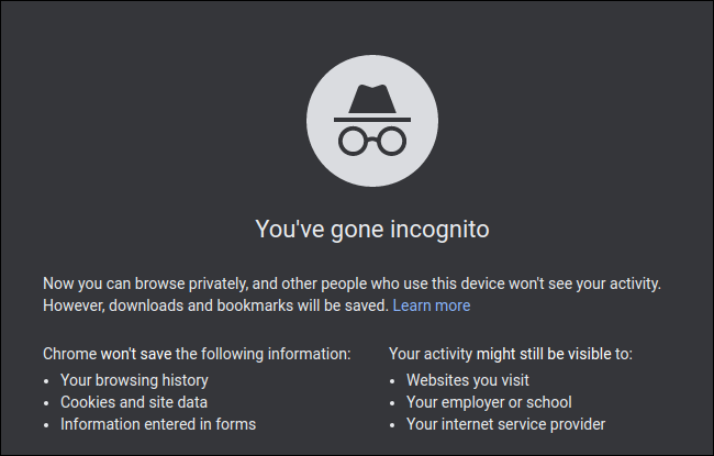 Chrome-Inkognito-Bildschirm