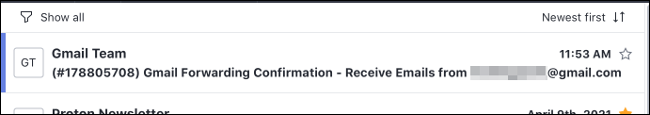Gmail 转发确认电子邮件