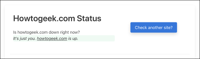 Stato di Downfor.io per How-To Geek