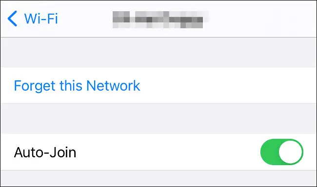 Dimentica questa rete su iPhone
