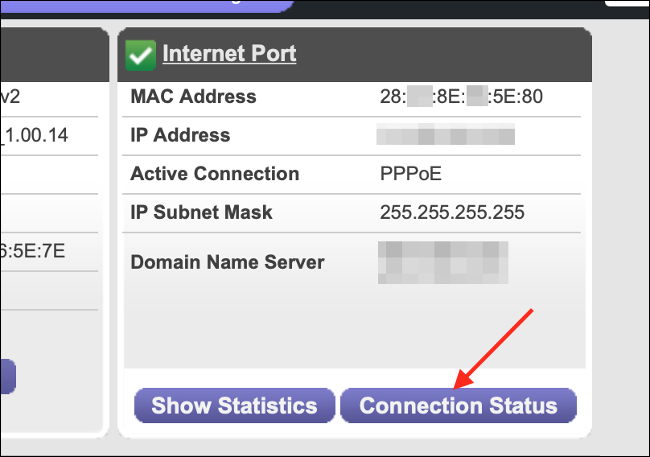 Stato del router per la connessione di rete