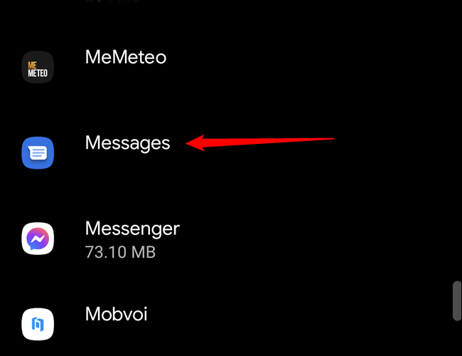 Das Menü „Alle Apps“ mit hervorgehobenen Nachrichten