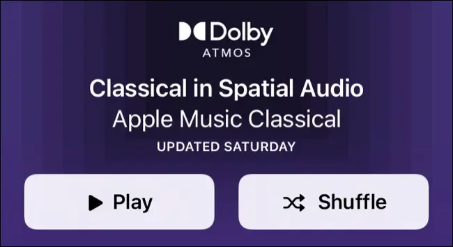 Lista de reproducción clásica de audio espacial de Apple Music