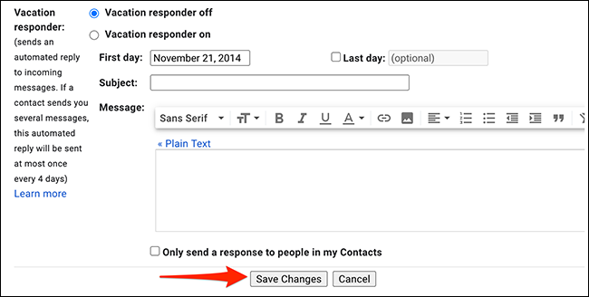 Fai clic su "Salva modifiche" in "Impostazioni" su Gmail.