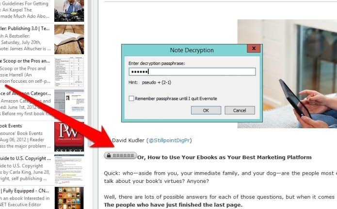 Verschlüsseln Sie vertraulichen Desktop-Notiztext