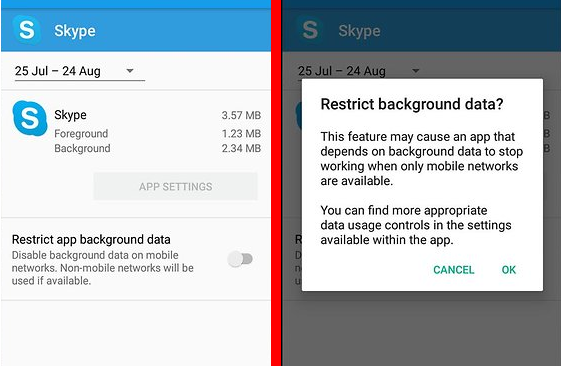 在 Android 上限制 Skype