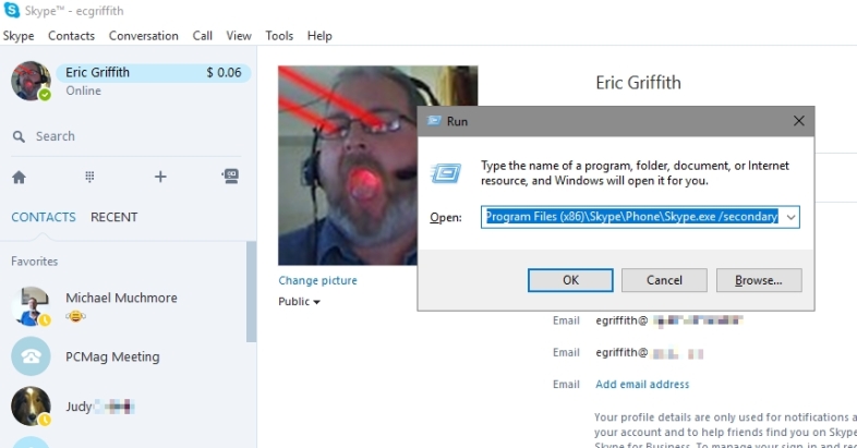 在 Windows 中使用多個 Skype 帳戶