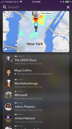 Cerca la tua mappa Snap