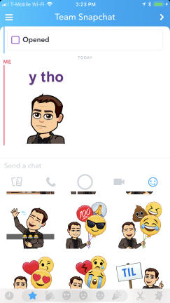Usa Bitmoji in Chat