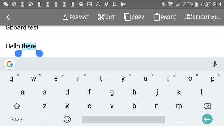 Barra degli strumenti della tastiera per Android