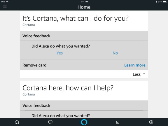 使用 Alexa 打開 Cortana