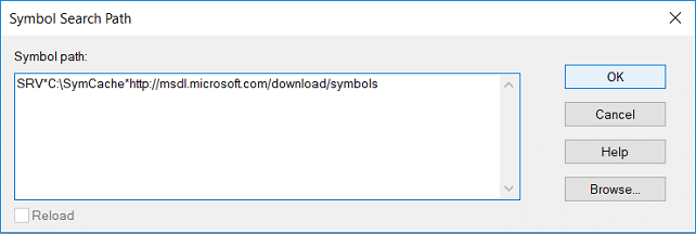 SRV * C: \ SymCache * http: //msdl.microsoft.com/download/symbols | كيفية قراءة ملفات تفريغ الذاكرة في نظام التشغيل Windows 10