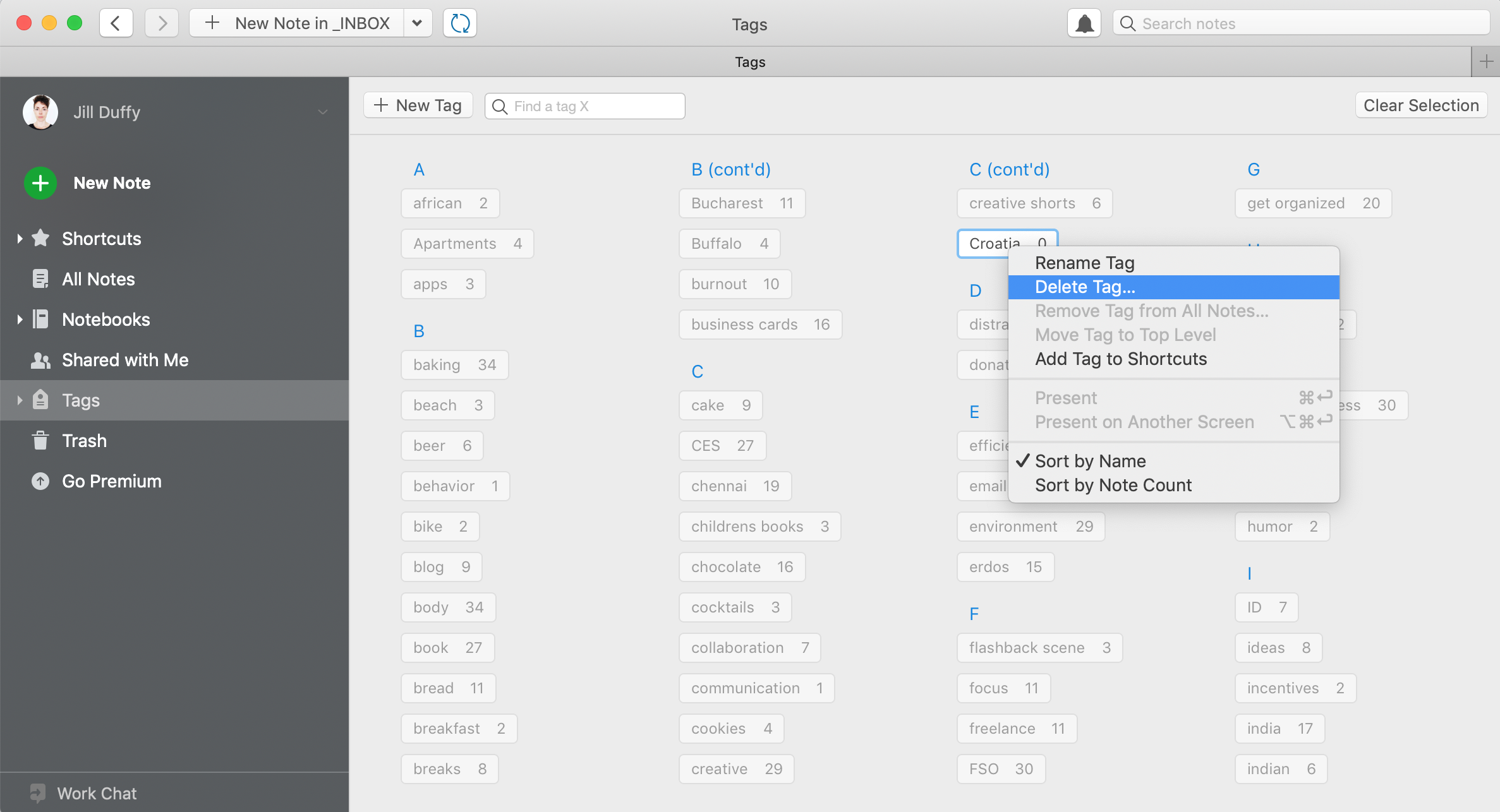 Evernote 태그