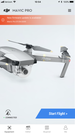 DJI Mavic Pro Platinum: aggiornamento del firmware