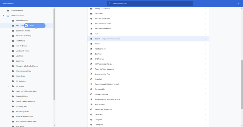 Lesezeichen in Chrome organisieren