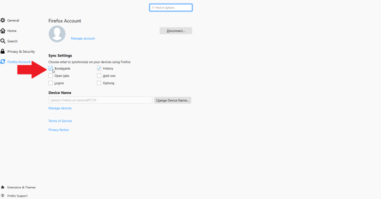 Lesezeichen in Firefox synchronisieren