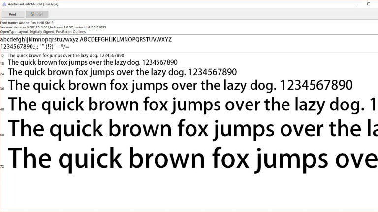Pratinjau Font
