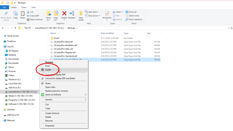 Instal Ulang Font