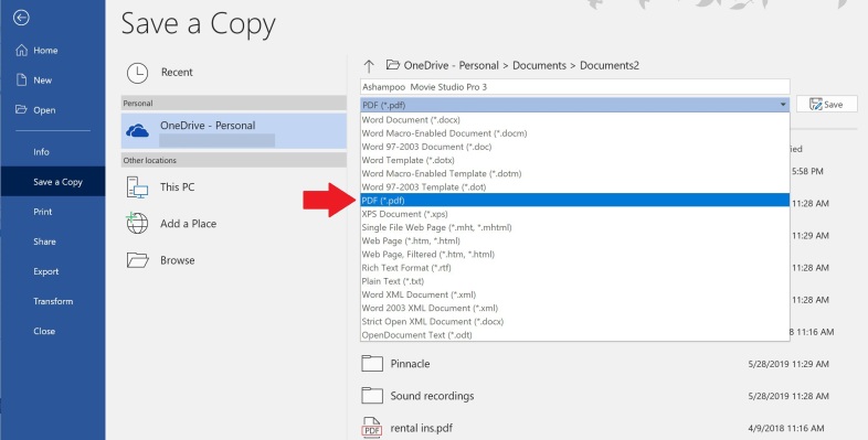 Converti in un documento PDF e HTML