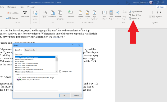 Inserisci oggetti in Word