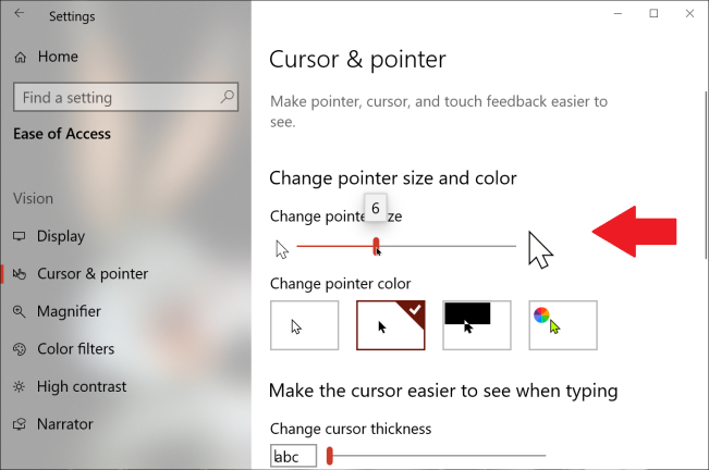Personalizar cursor e ponteiro