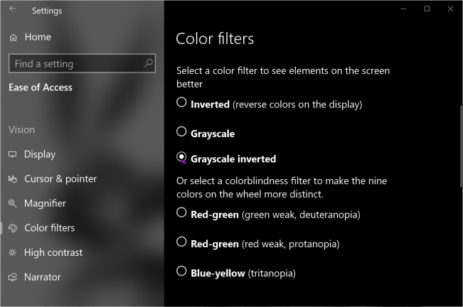 Filtros de cor