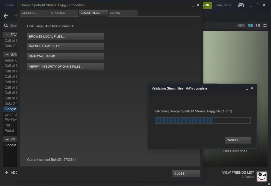 Verifique la integridad de los archivos de su juego para corregir el error al instalar el servicio BattlEye.