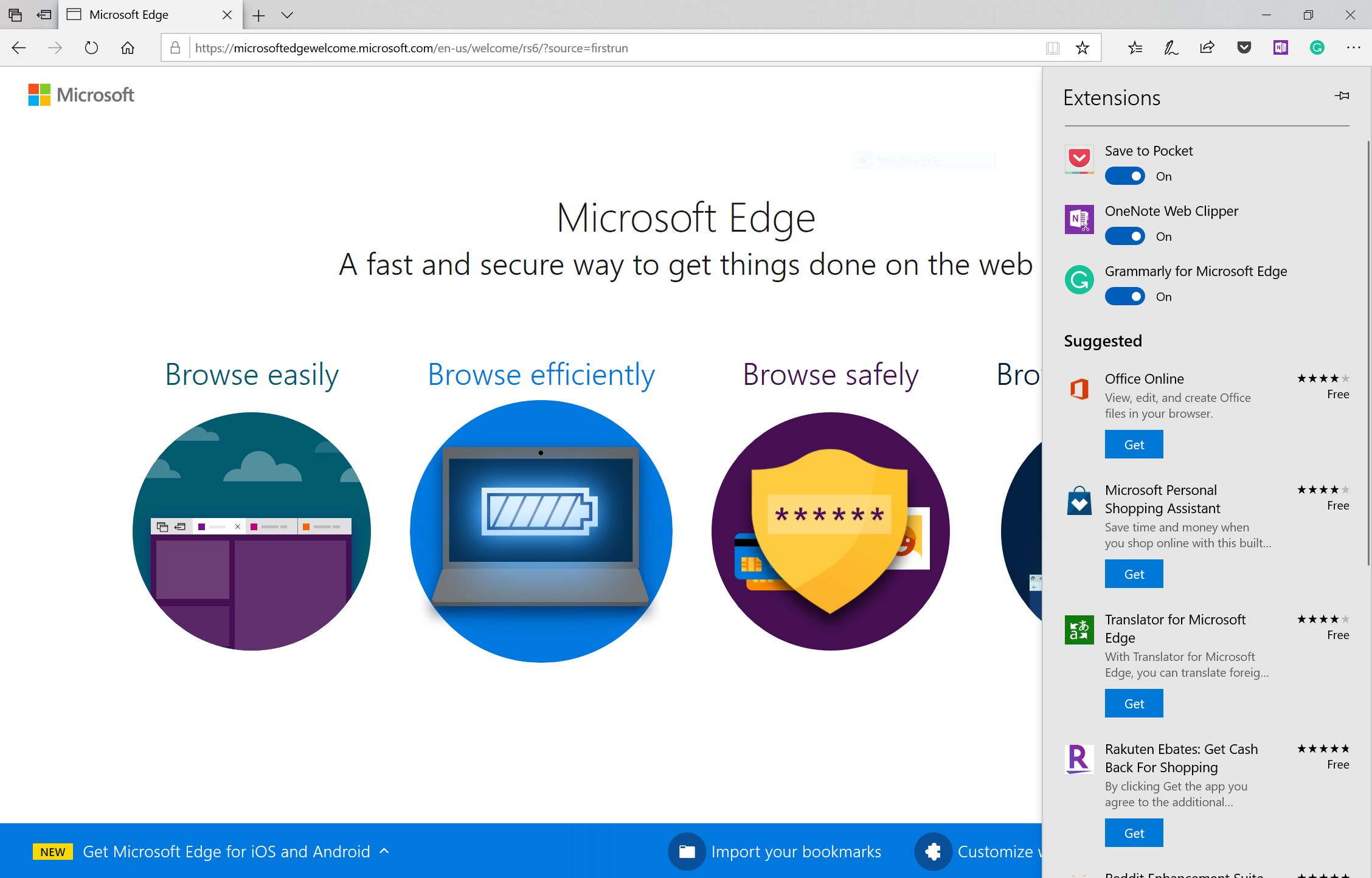 Utilisation des extensions dans Microsoft Edge
