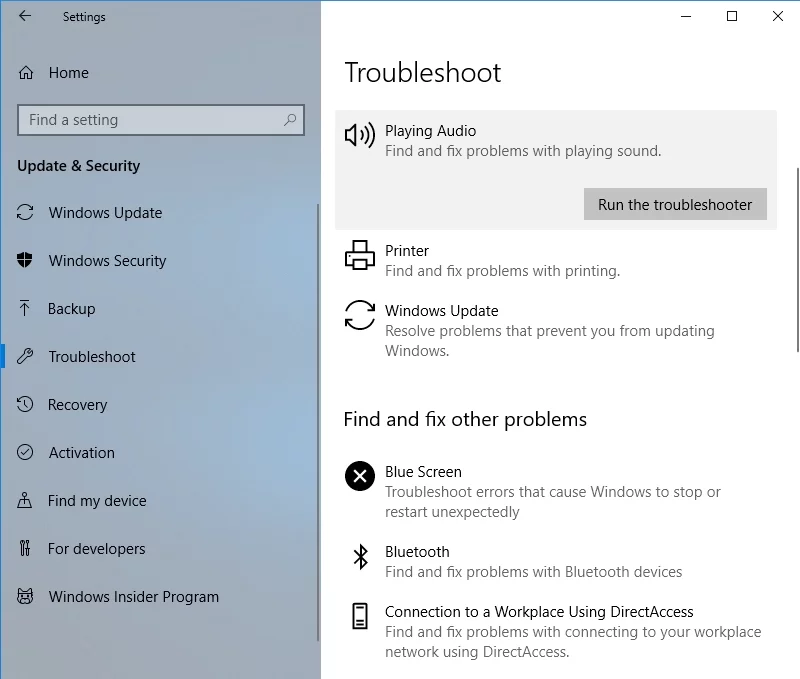 Use el solucionador de problemas incorporado para solucionar sus problemas de audio en Windows 10