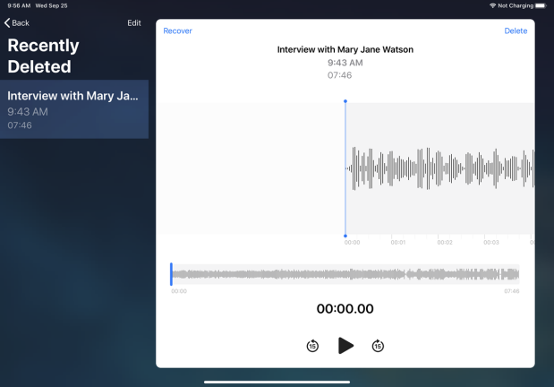 在 iPad 上删除录音