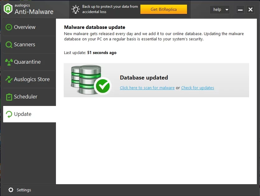 تجنب البرامج الضارة باستخدام Auslogics Anti-Malware.