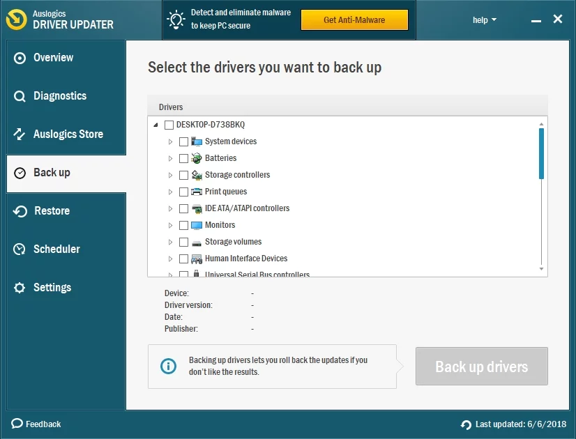 قم بتحديث جميع برامج التشغيل الخاصة بك بنقرة واحدة باستخدام Auslogics Driver Updater.