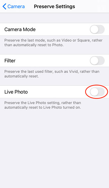 Zdjęcie na żywo z iPhone'a