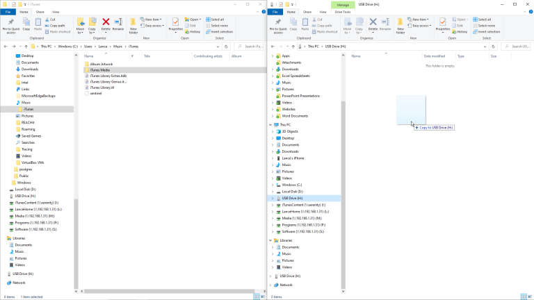Copia i file con dispositivi esterni