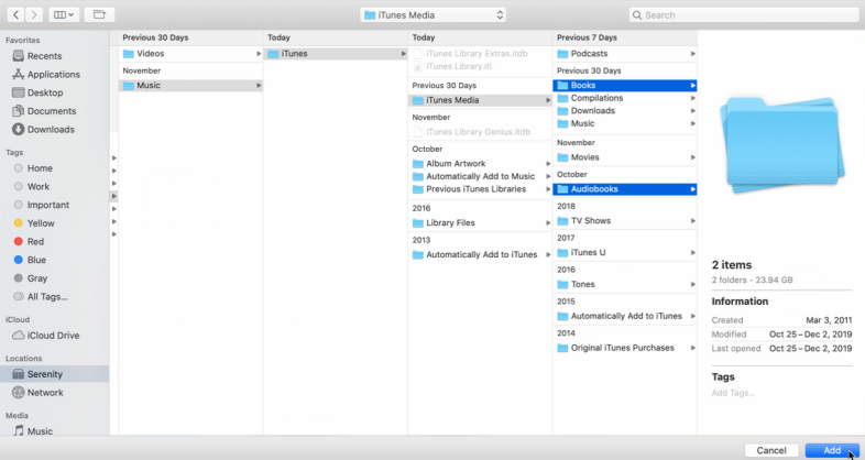 Accesso ai libri su macOS Catalina