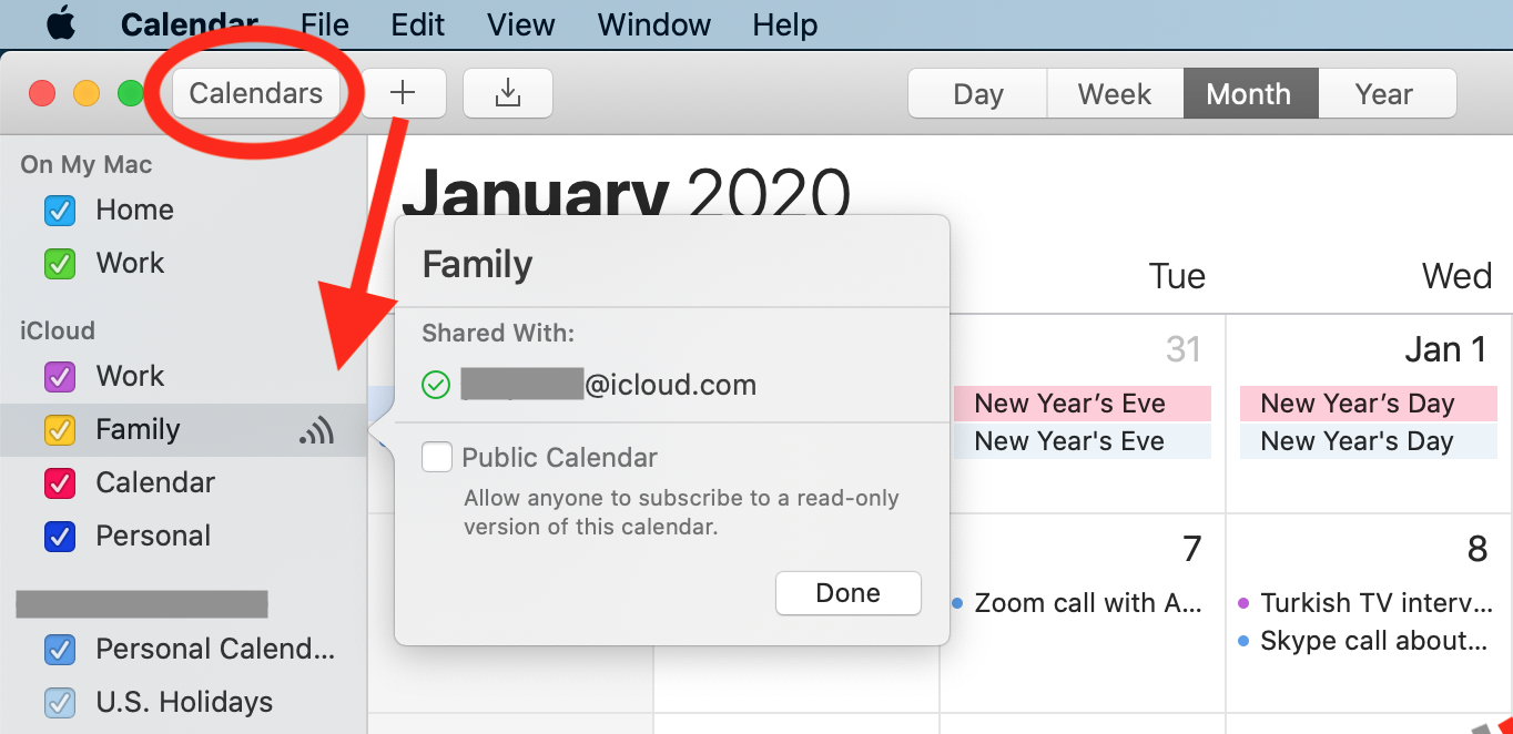 Condividi Calendario Apple