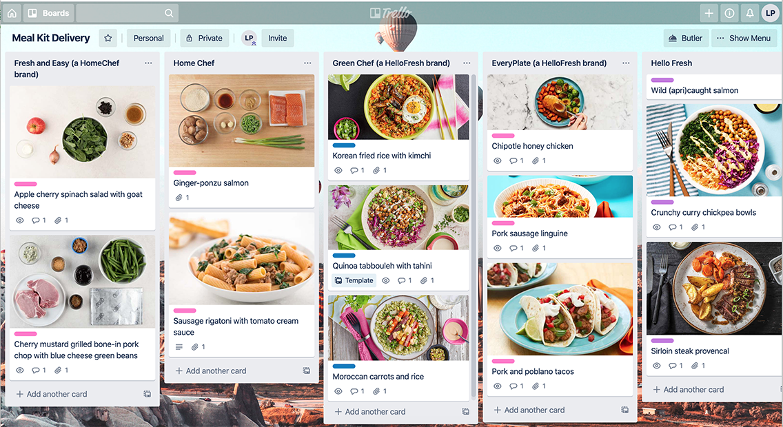 Quadro de imagens de capa do Trello