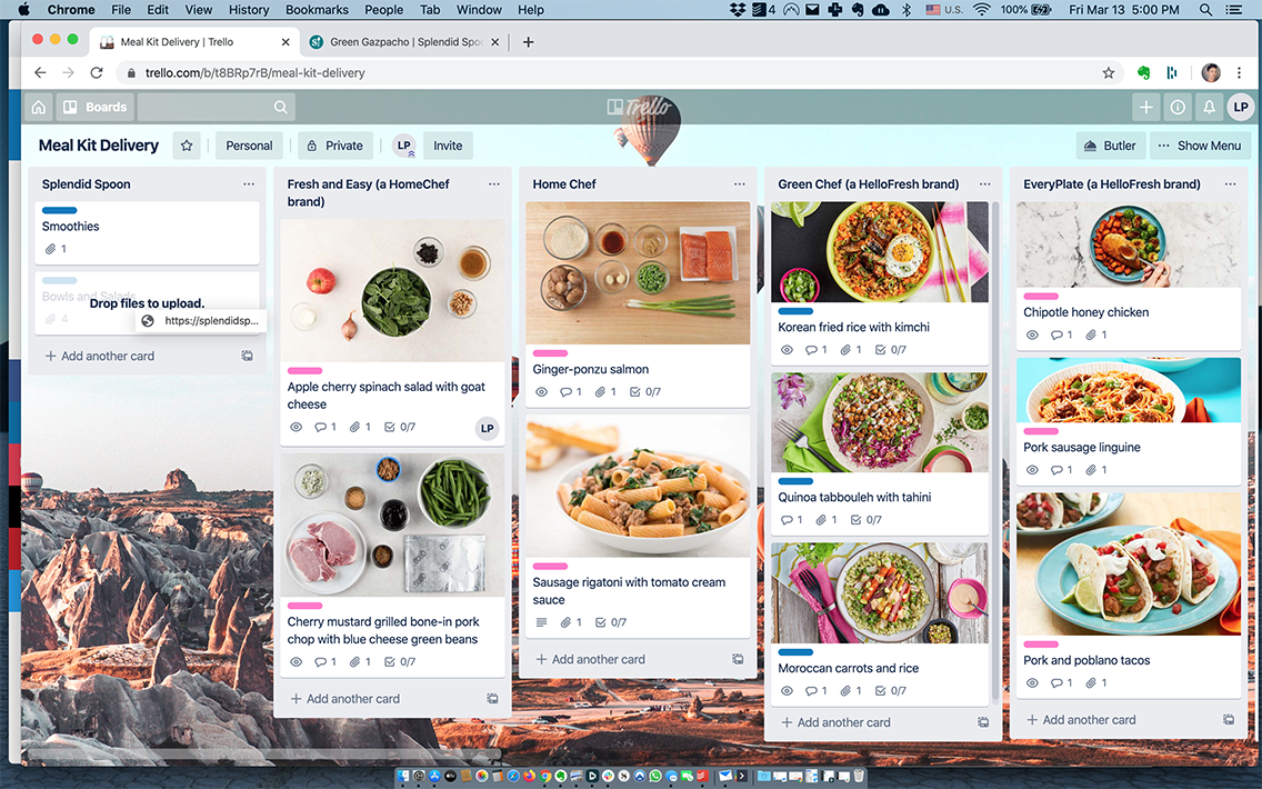 URL de arrastar e soltar do Trello