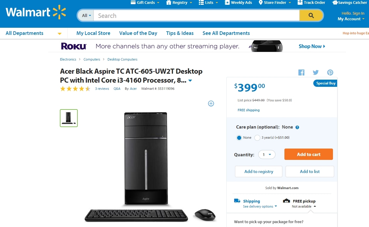Acer en Walmart