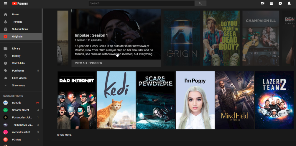 Lista do YouTube Premium