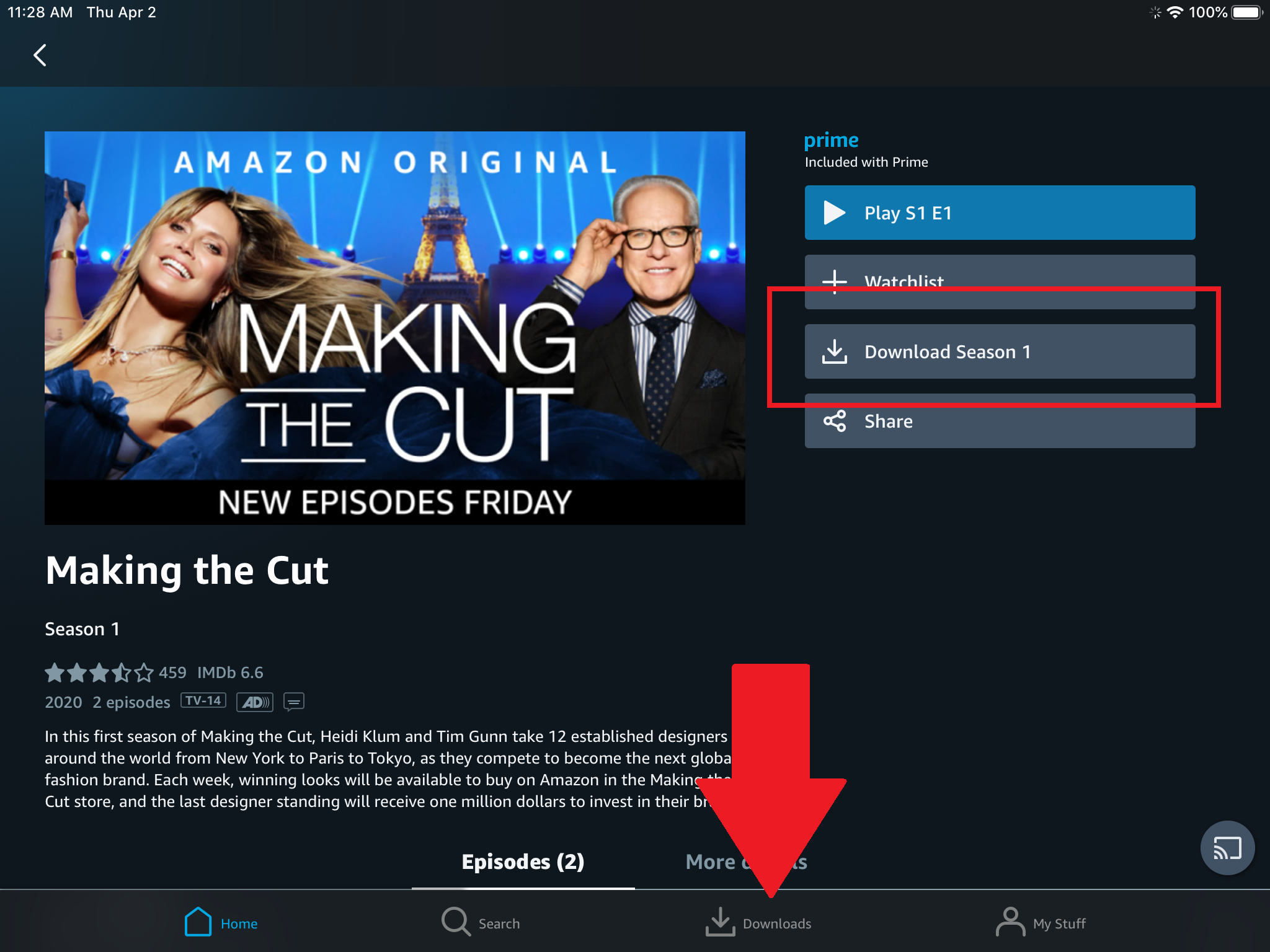 Baixar vídeo no Amazon Prime Video