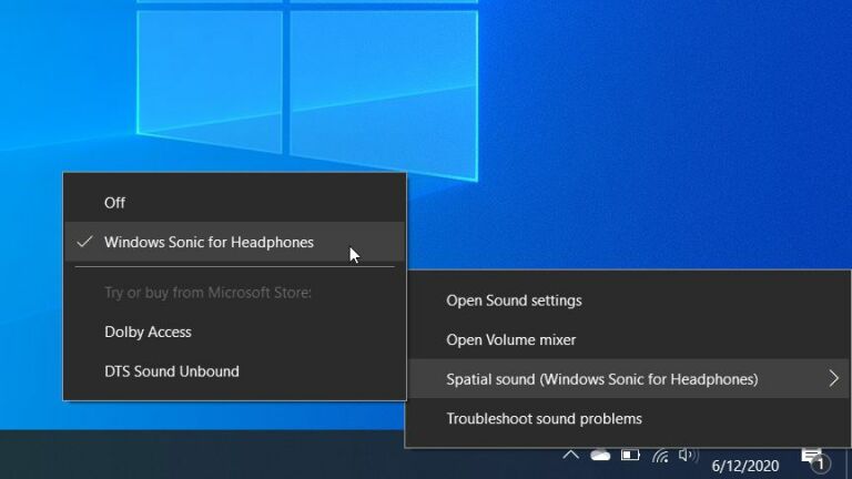 헤드폰용 Windows Sonic