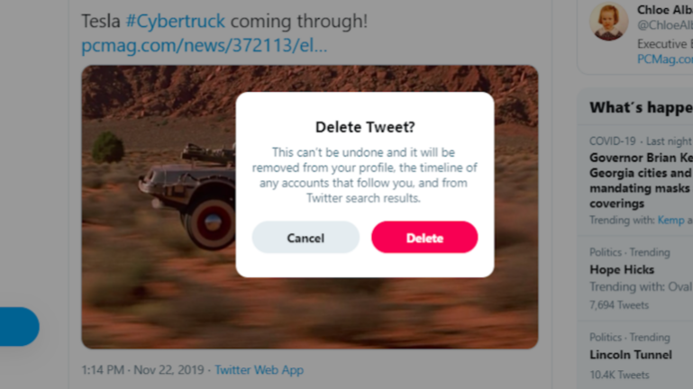 Ștergeți un singur Tweet de pe Twitter.com