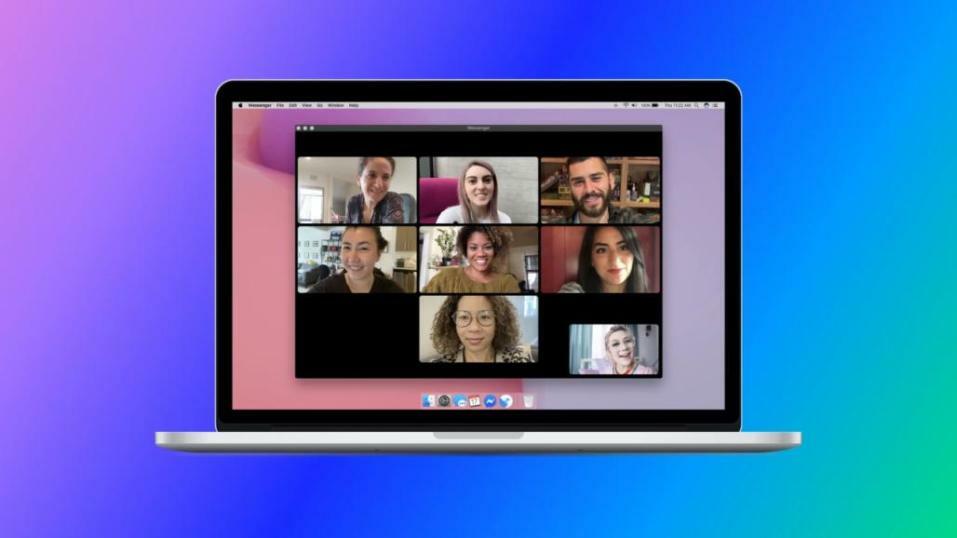 Messenger Rooms-Video auf einem Laptop-Bildschirm