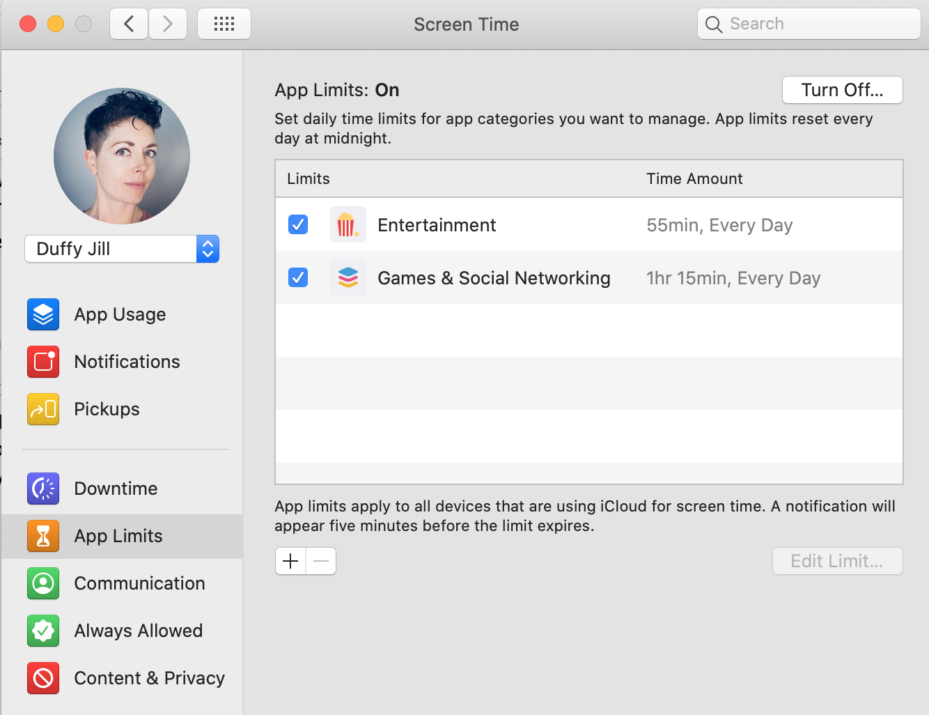إعدادات تطبيق Apple Family Sharing Screen Time