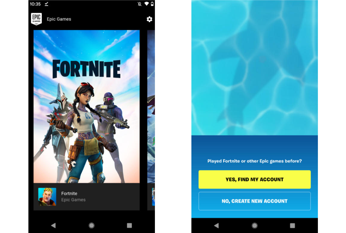 แอป Fortnite ไซด์โหลดบน Android