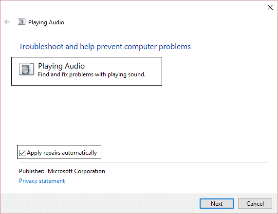 Wenden Sie die Reparatur automatisch an, um Audioprobleme zu beheben