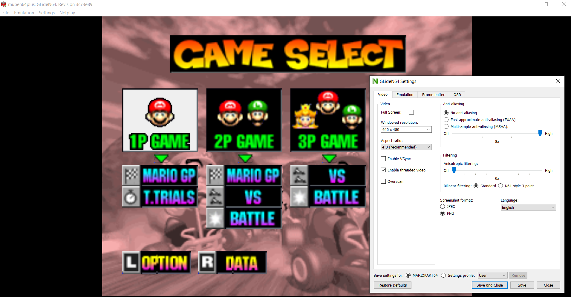 Antarmuka emulator Mupen64Plus