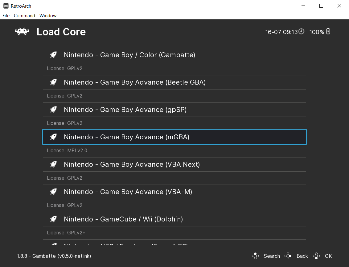 Antarmuka emulator RetroArch