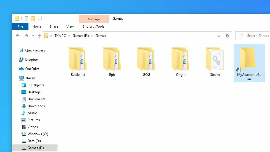 Symbolische Link-Datei im Datei-Explorer